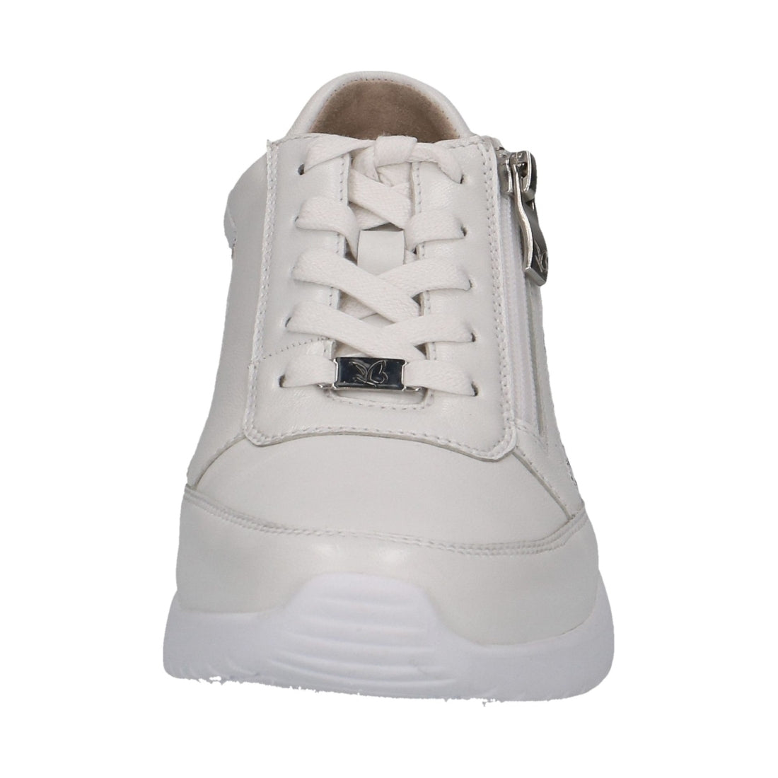 Caprice womens white nappa leisure trainers | Vilbury London