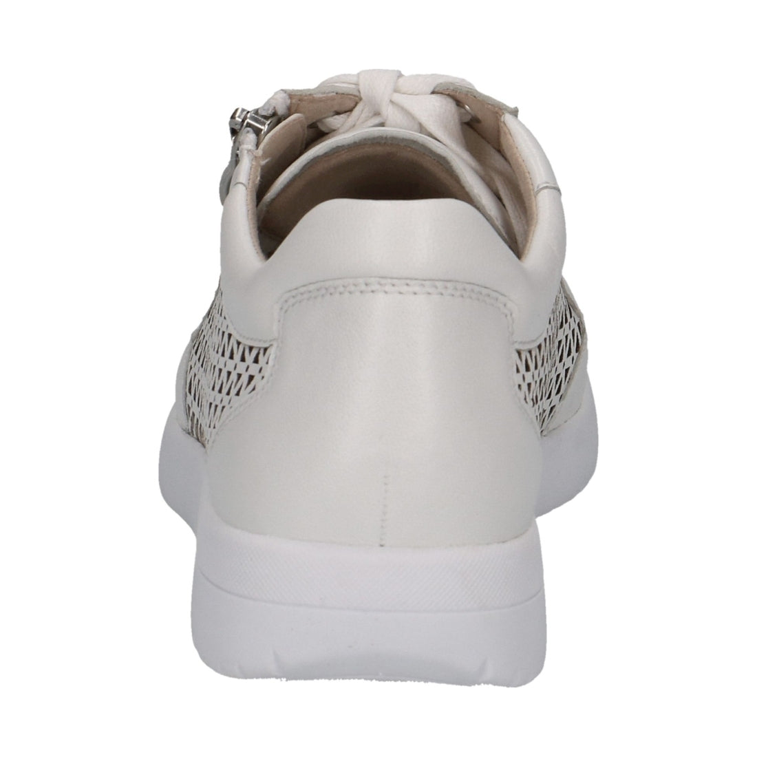 Caprice womens white nappa leisure trainers | Vilbury London