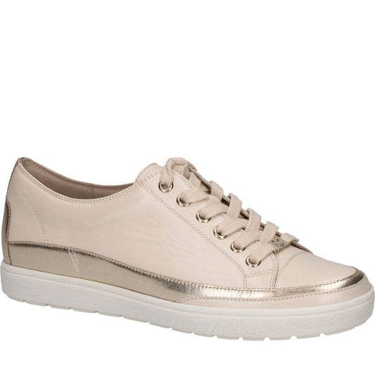 Caprice womens cream comb leisure trainers | Vilbury London