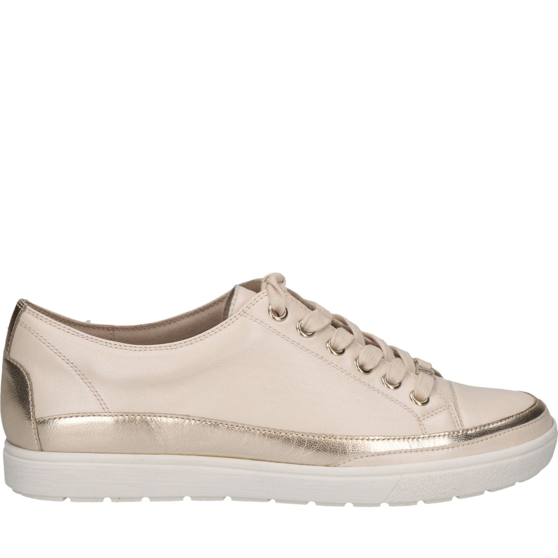 Caprice womens cream comb leisure trainers | Vilbury London