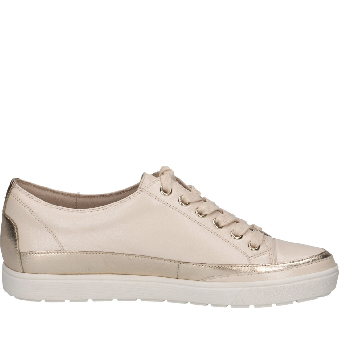 Caprice womens cream comb leisure trainers | Vilbury London