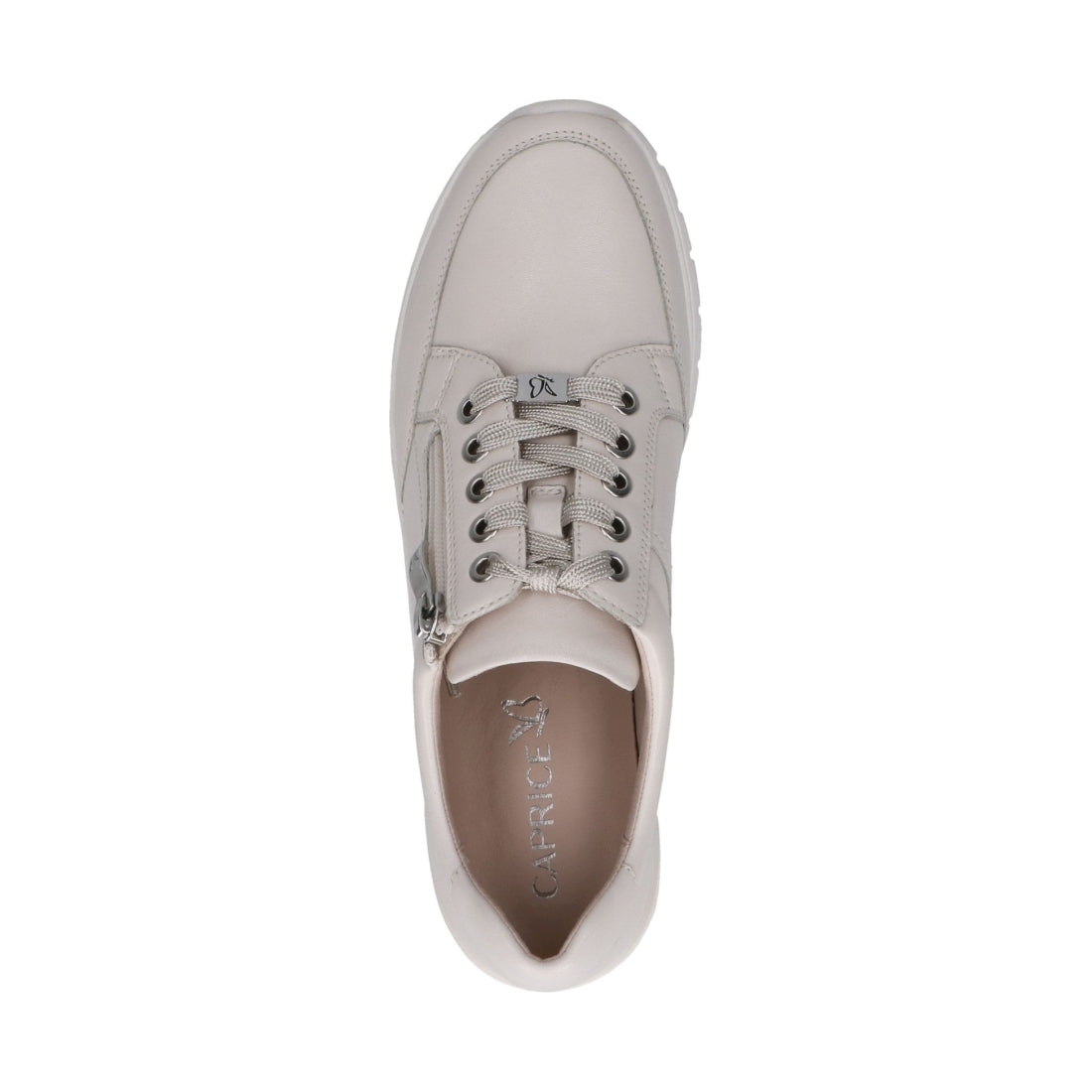 Caprice womens offwhite soft leisure trainers | Vilbury London