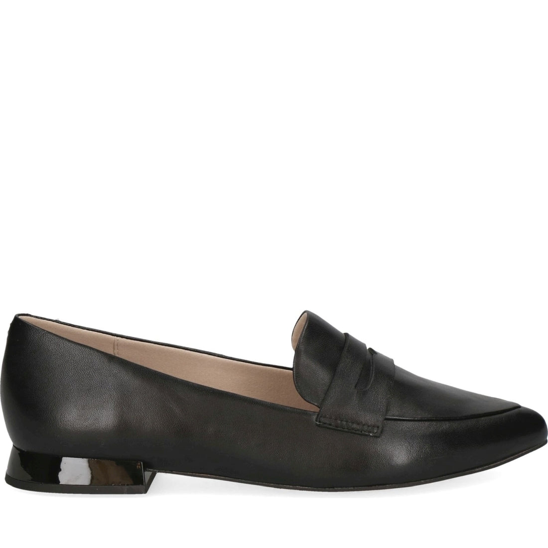 Caprice womens black nappa casual closed loafers | Vilbury London