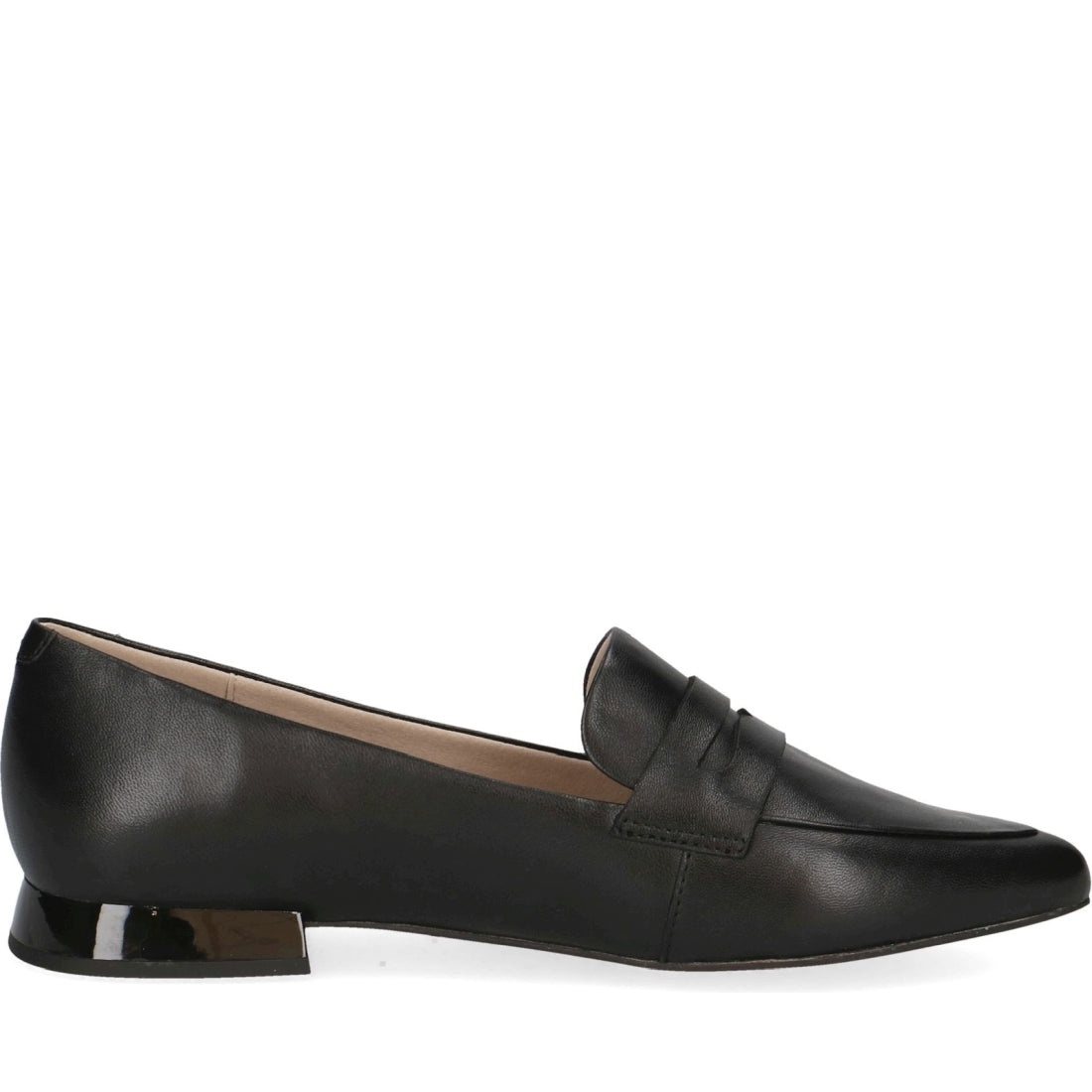 Caprice womens black nappa casual closed loafers | Vilbury London