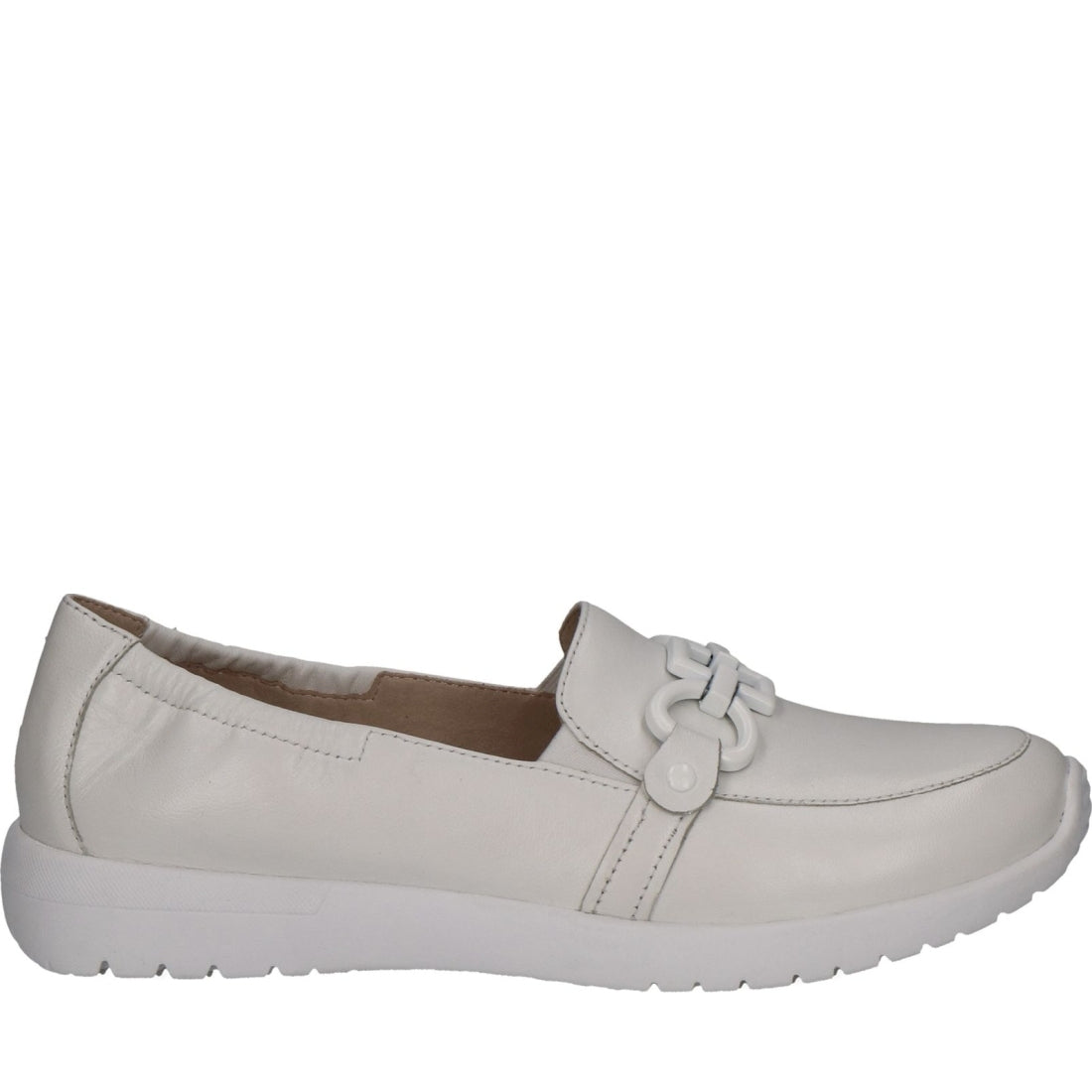 Caprice womens white softnap casual closed loafers | Vilbury London