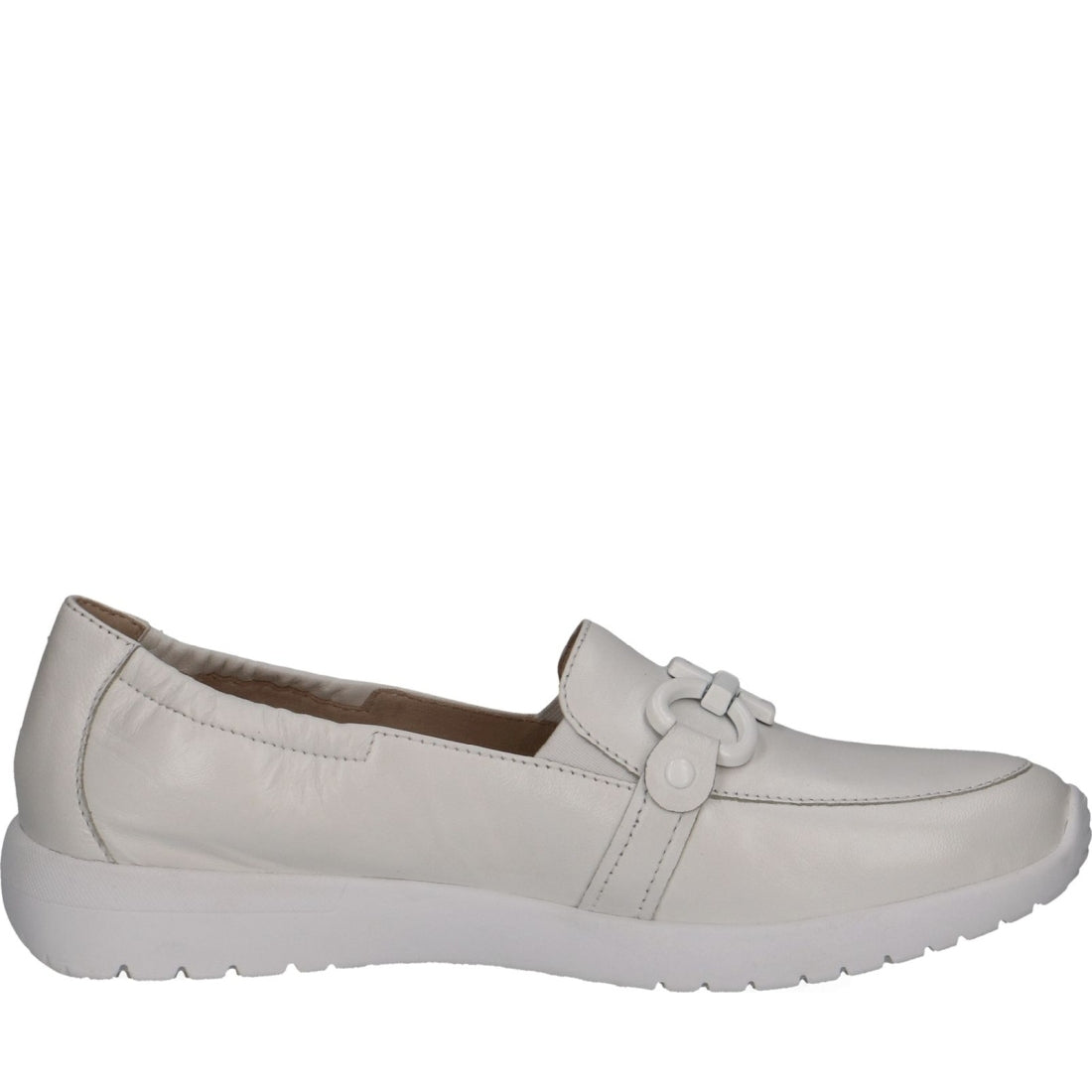 Caprice womens white softnap casual closed loafers | Vilbury London