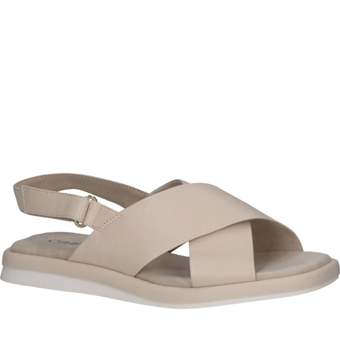 Caprice womens cream perlato casual open sandals | Vilbury London