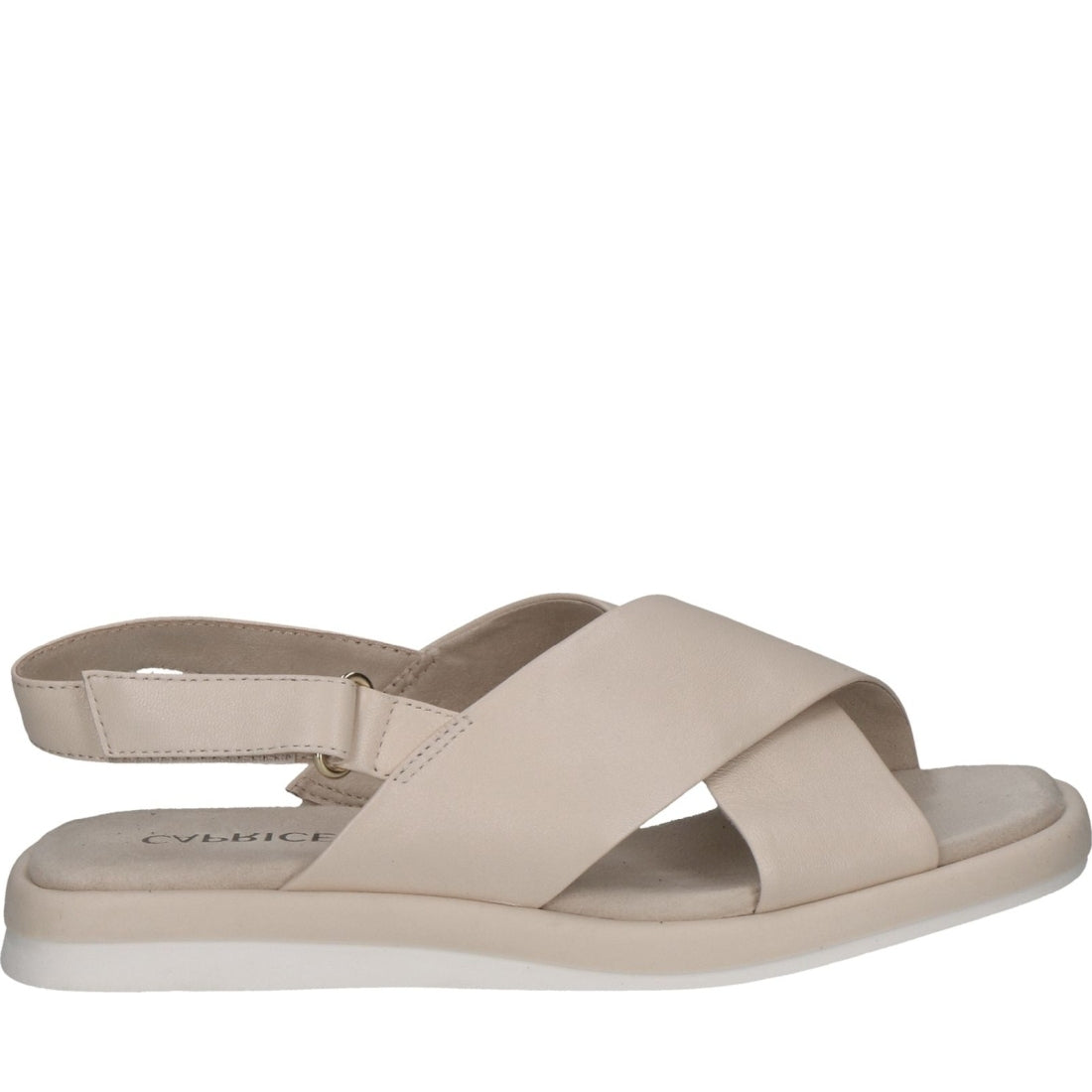 Caprice womens cream perlato casual open sandals | Vilbury London