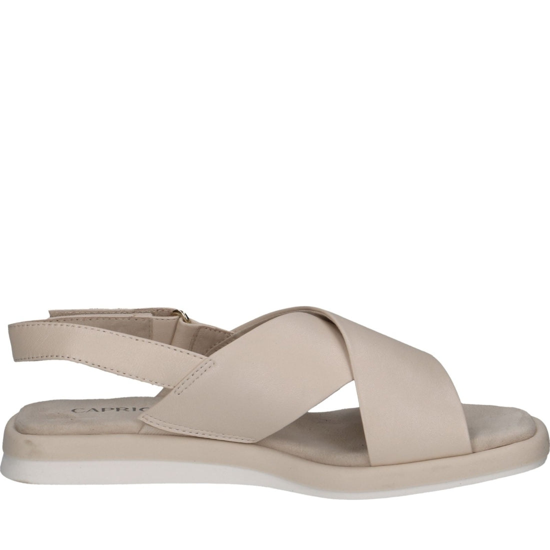 Caprice womens cream perlato casual open sandals | Vilbury London