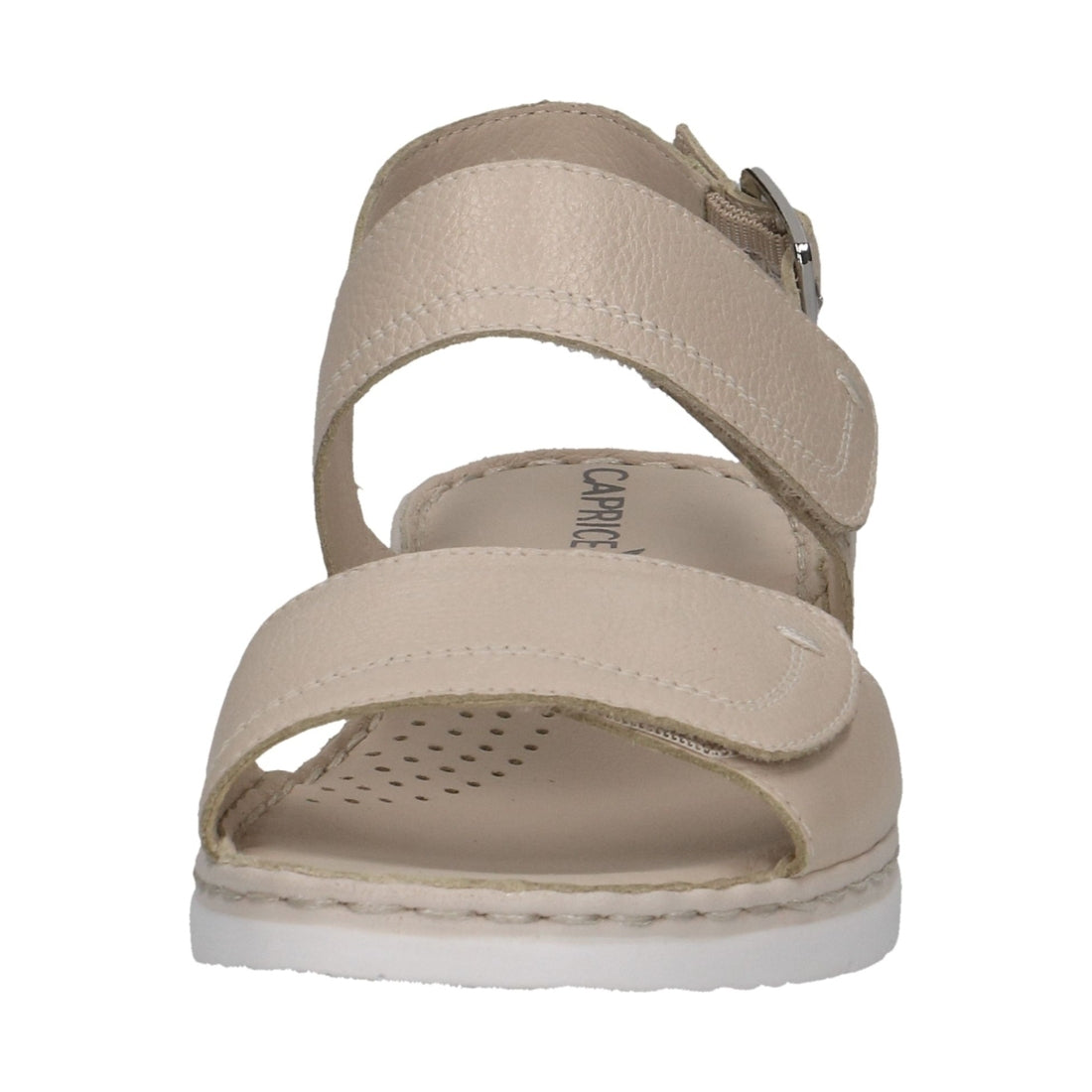 Caprice womens eggshell nappa casual open sandals | Vilbury London