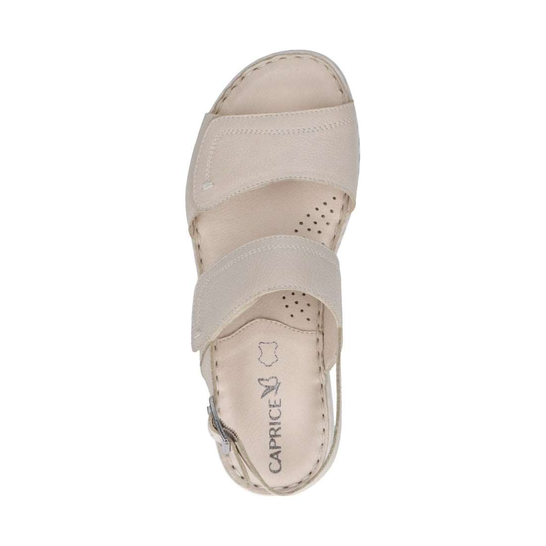 Caprice womens eggshell nappa casual open sandals | Vilbury London