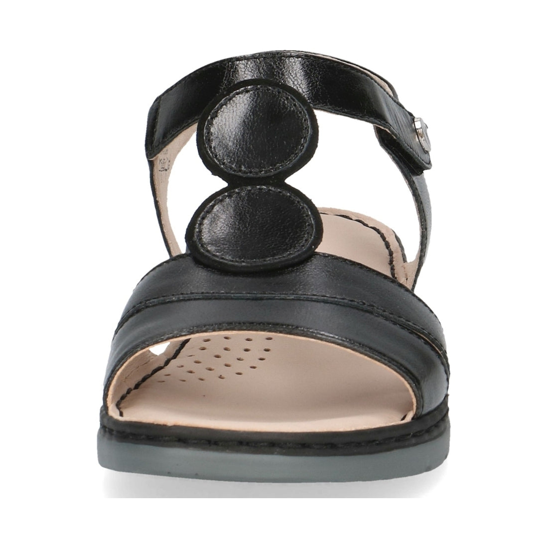 Caprice womens black met comb casual open sandals | Vilbury London