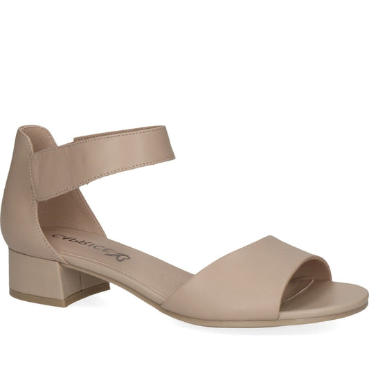 Caprice womens beige nappa casual open sandals | Vilbury London