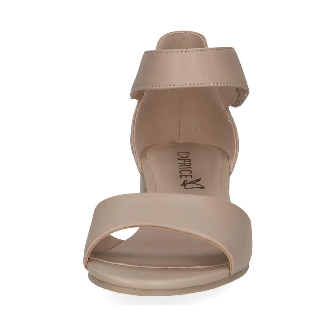 Caprice womens beige nappa casual open sandals | Vilbury London