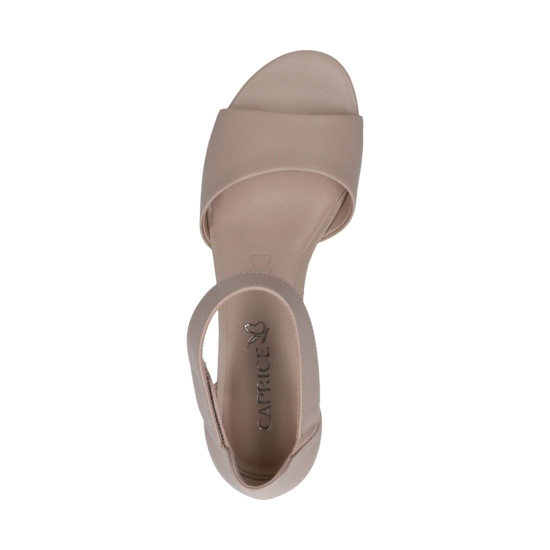 Caprice womens beige nappa casual open sandals | Vilbury London