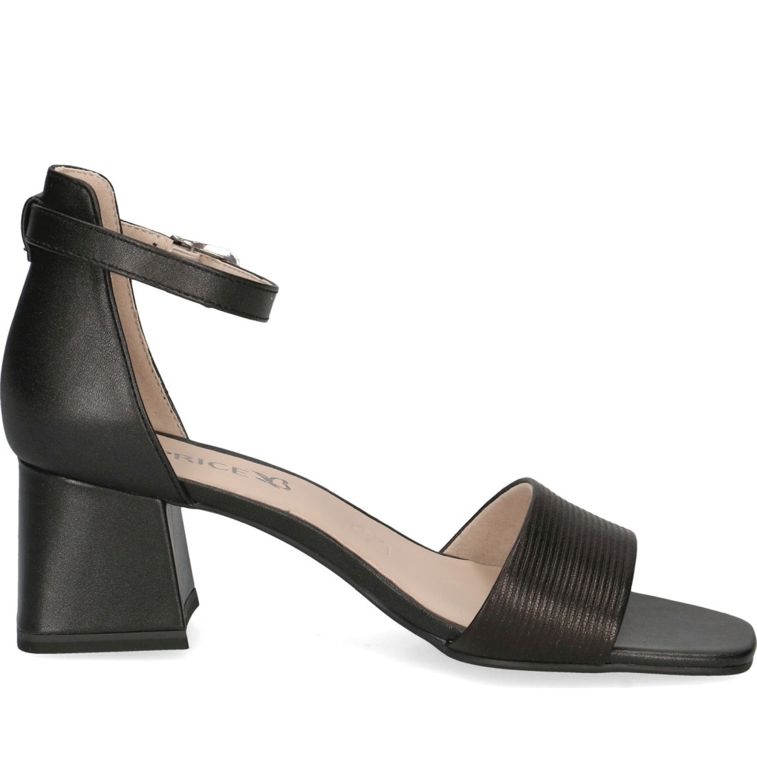 Caprice womens black comb elegant open sandals | Vilbury London