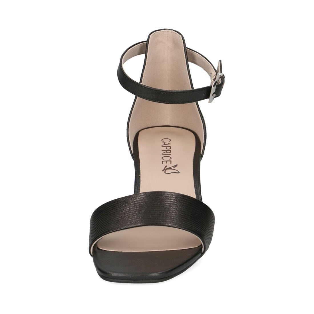 Caprice womens black comb elegant open sandals | Vilbury London