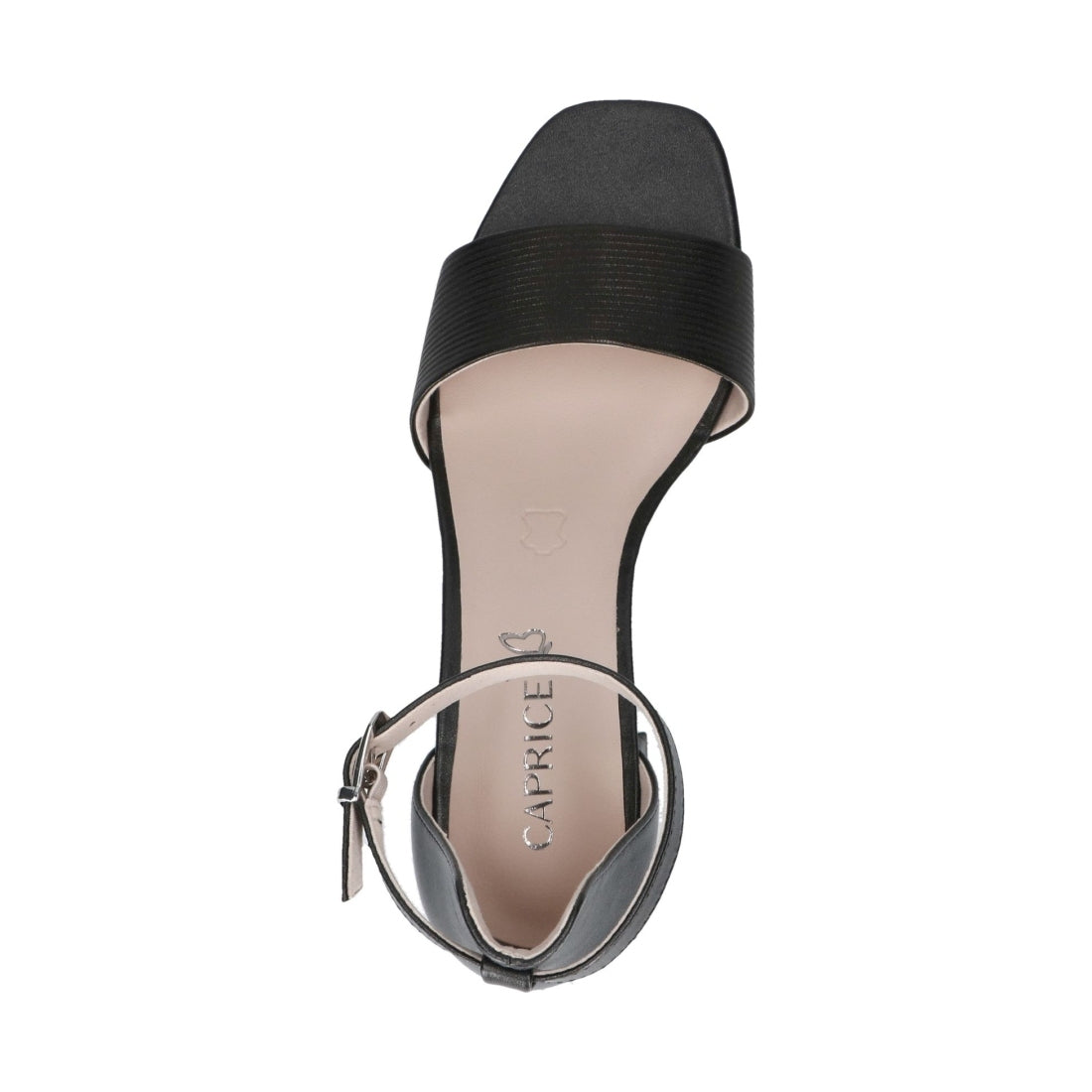 Caprice womens black comb elegant open sandals | Vilbury London