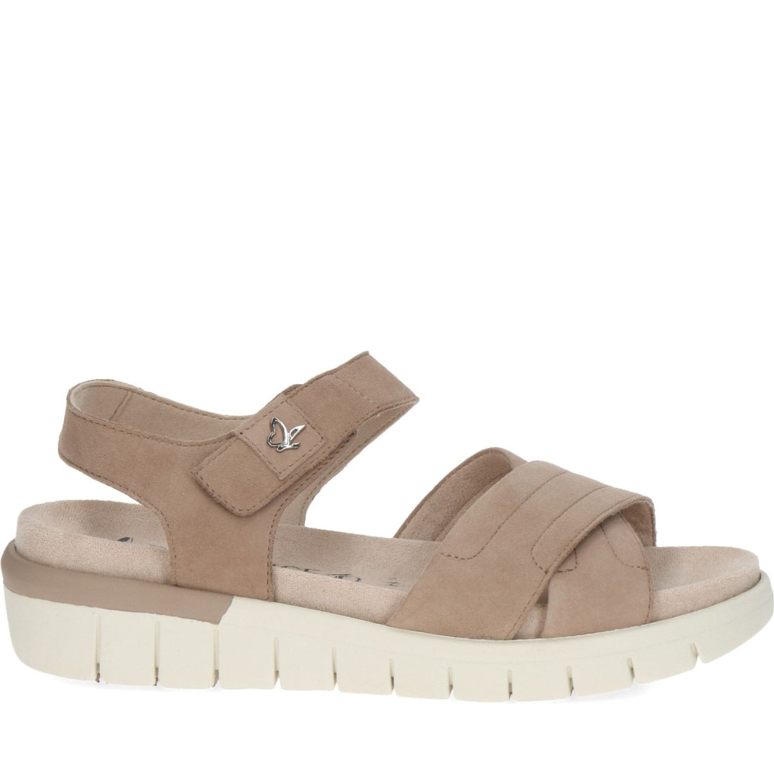 Caprice womens bark suede casual open sandals | Vilbury London