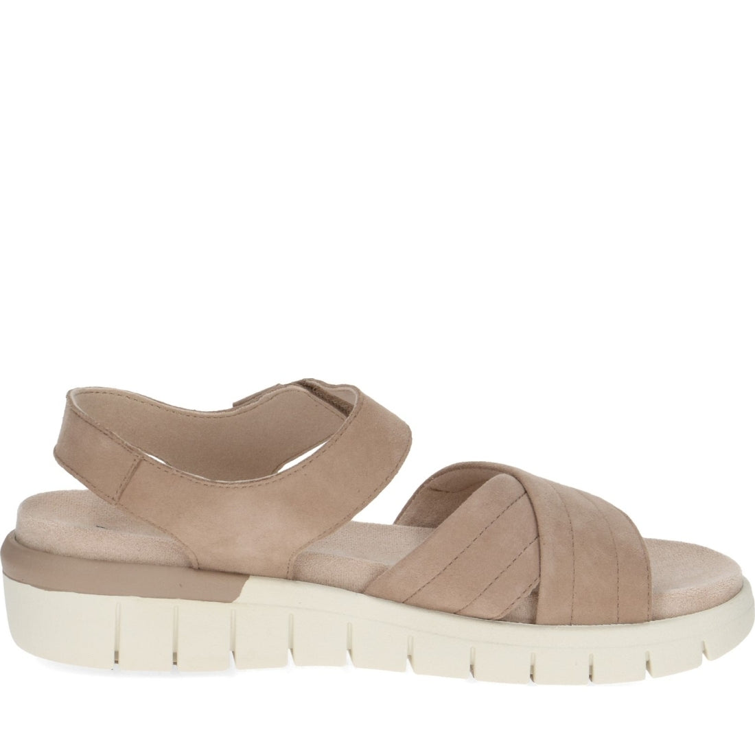 Caprice womens bark suede casual open sandals | Vilbury London