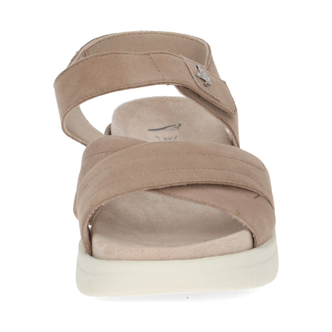 Caprice womens bark suede casual open sandals | Vilbury London