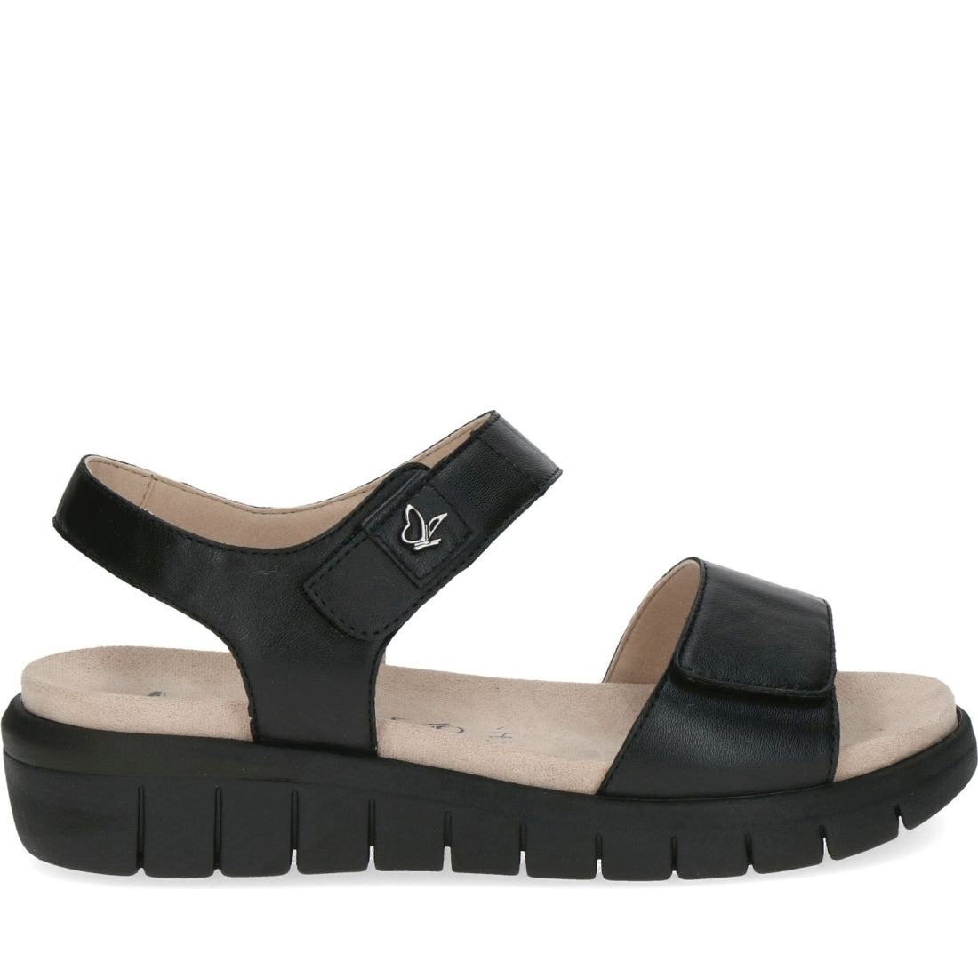 Caprice womens black blk sole casual open sandals | Vilbury London