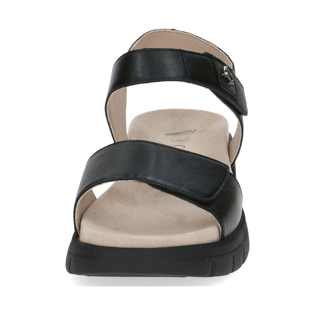 Caprice womens black blk sole casual open sandals | Vilbury London