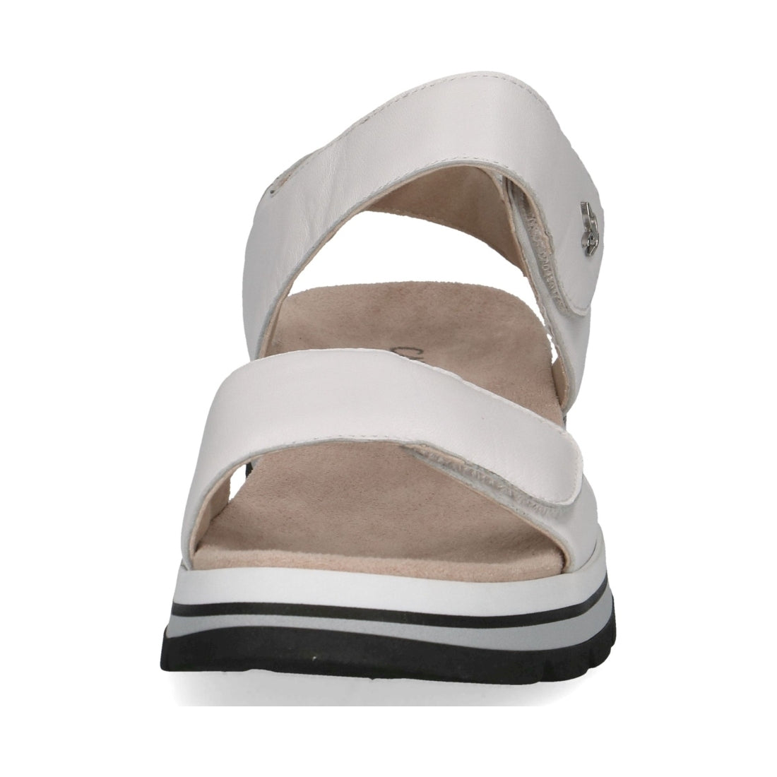 Caprice womens white softnap casual open sandals | Vilbury London