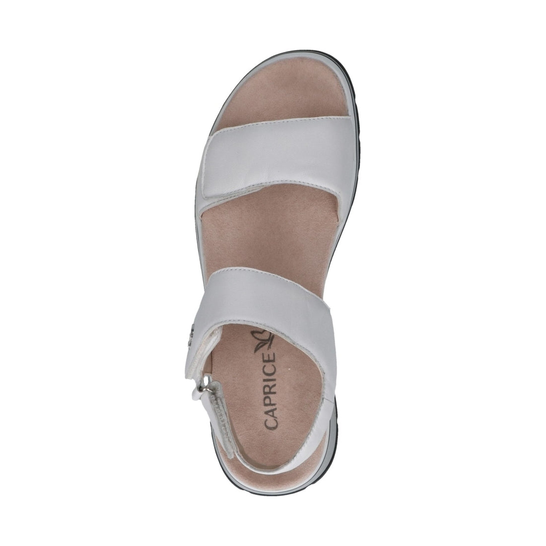 Caprice womens white softnap casual open sandals | Vilbury London