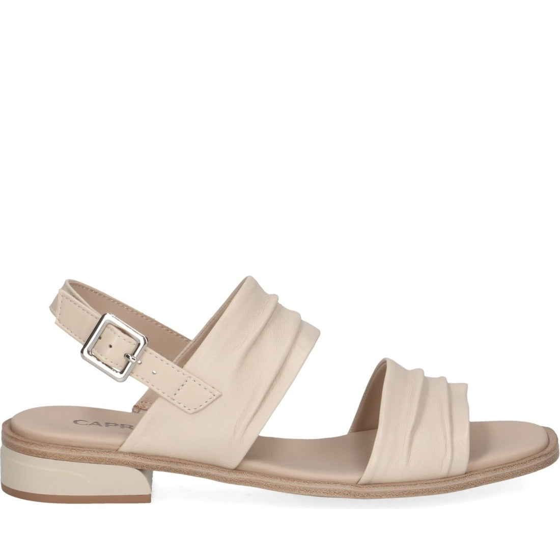 Caprice womens offwhite soft casual open sandals | Vilbury London