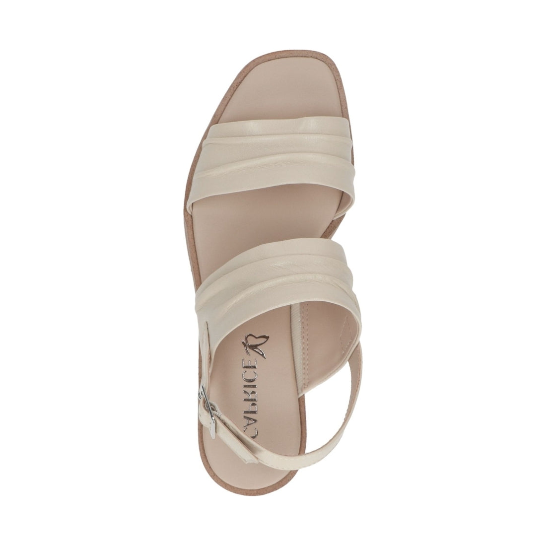 Caprice womens offwhite soft casual open sandals | Vilbury London