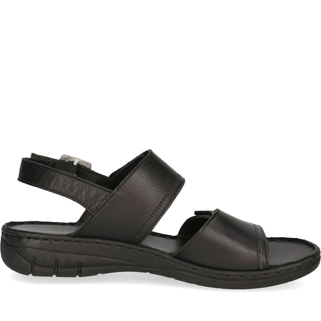 Caprice womens black nappa casual open sandals | Vilbury London