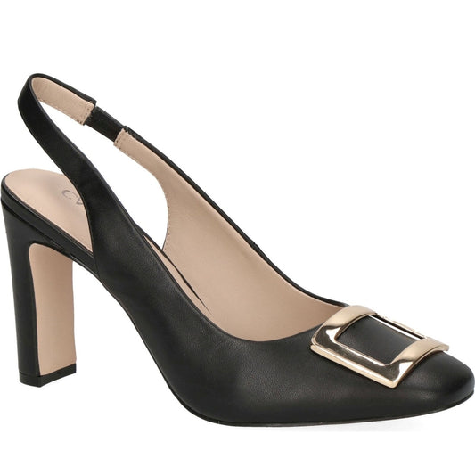 black nappa elegant part-open pumps