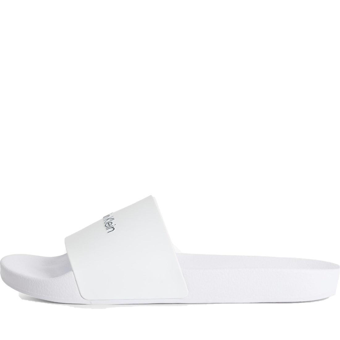 Calvin Klein mens bright white pool slide rubber | Vilbury London