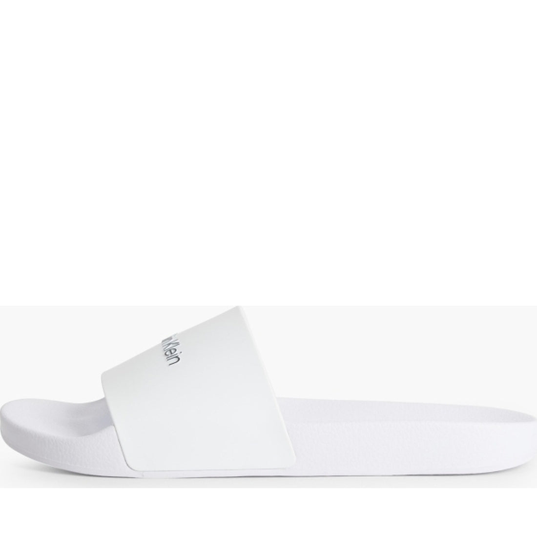 Calvin Klein mens bright white pool slide rubber | Vilbury London