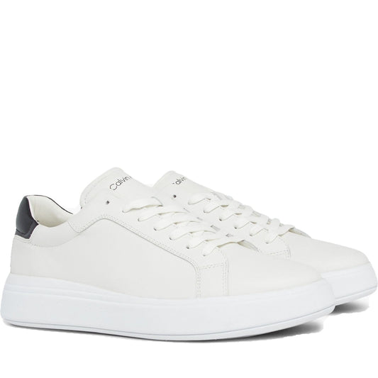 Calvin Klein mens white, black low top lace up leisure | Vilbury London