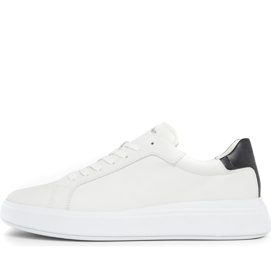 Calvin Klein mens white, black low top lace up leisure | Vilbury London