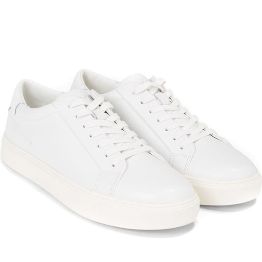 Calvin Klein mens triple white low top lace up leisure | Vilbury London