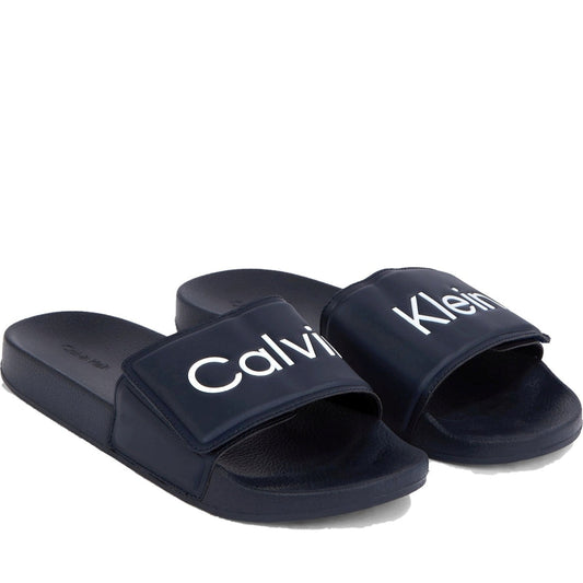 Calvin Klein mens navy casual open pool slide | Vilbury London