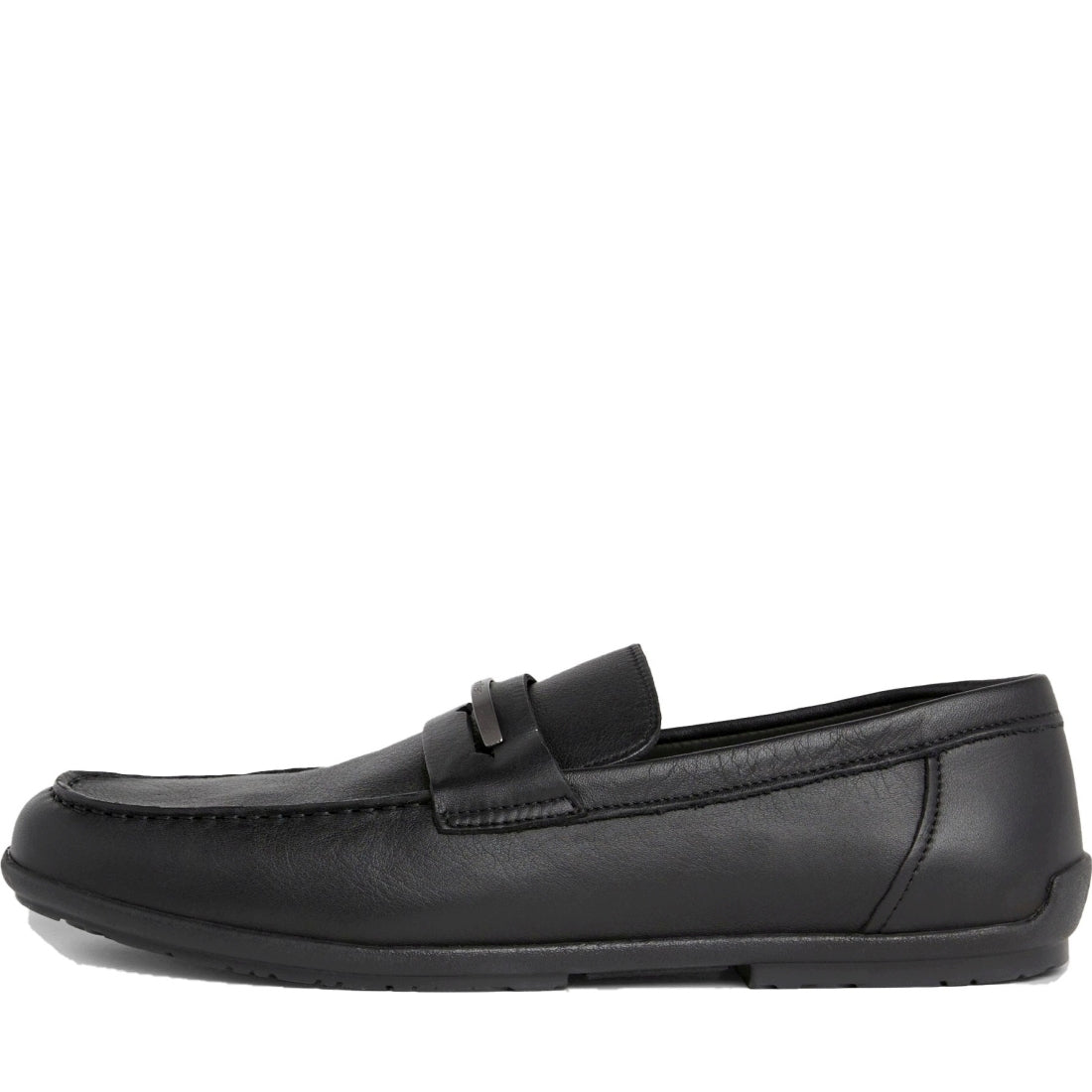 Calvin Klein mens black driving metal bar mocasins | Vilbury London