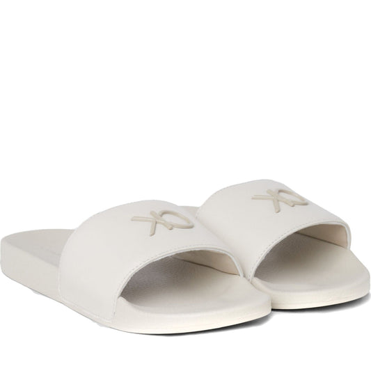 Calvin Klein womens stony beige pool slide relock | Vilbury London