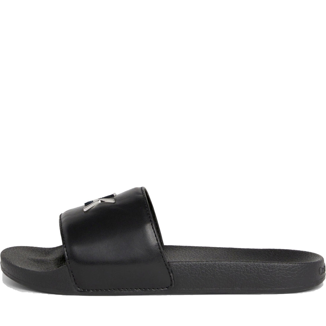 Calvin Klein womens black, silver pool slide relock | Vilbury London