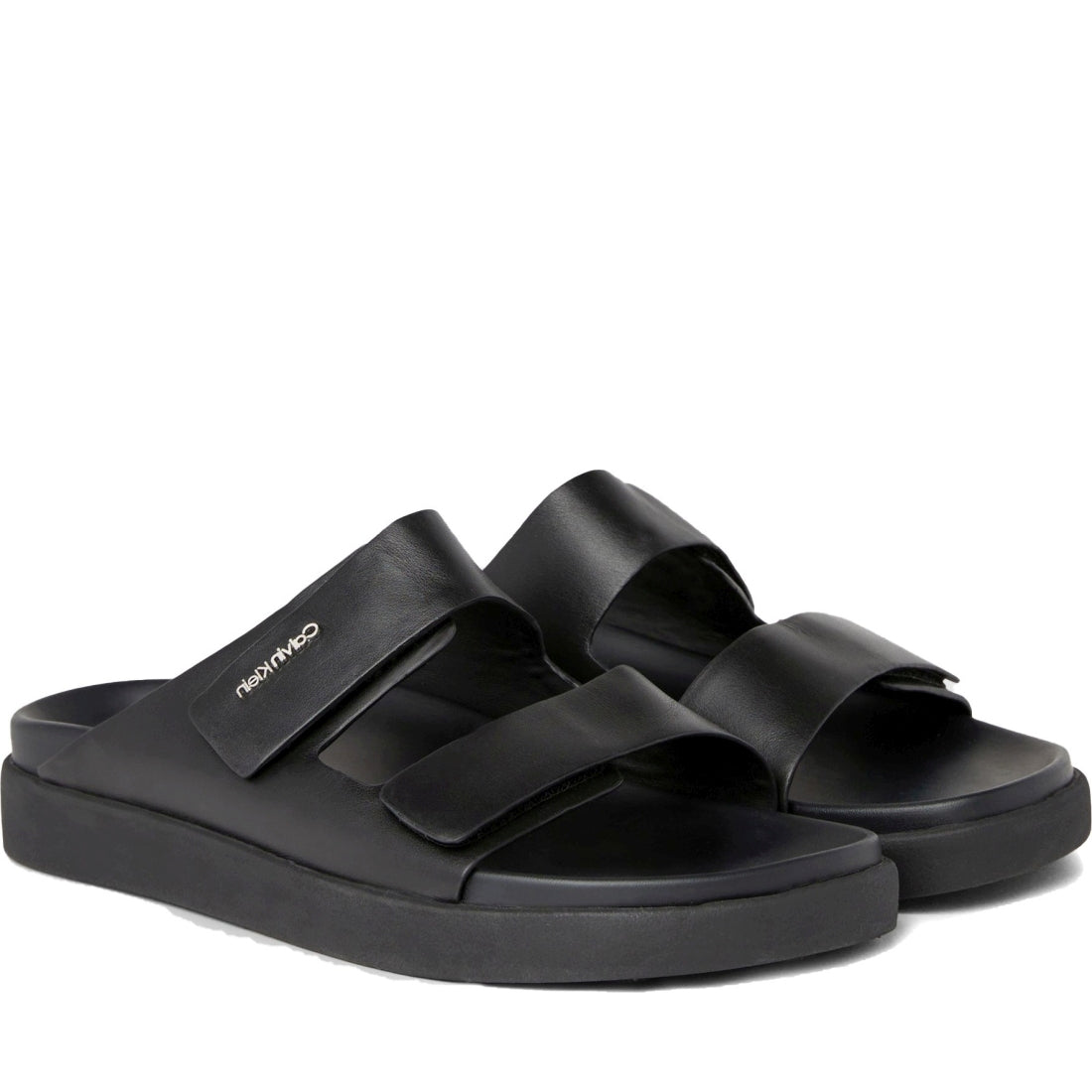 Calvin Klein womens black flat slide | Vilbury London