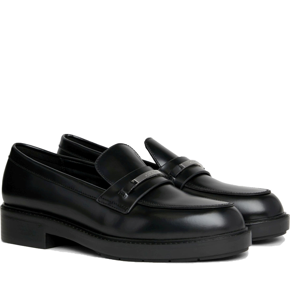 Calvin Klein womens black rubber sole loafer | Vilbury London