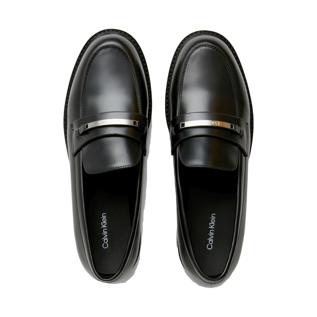 Calvin Klein womens black rubber sole loafer | Vilbury London