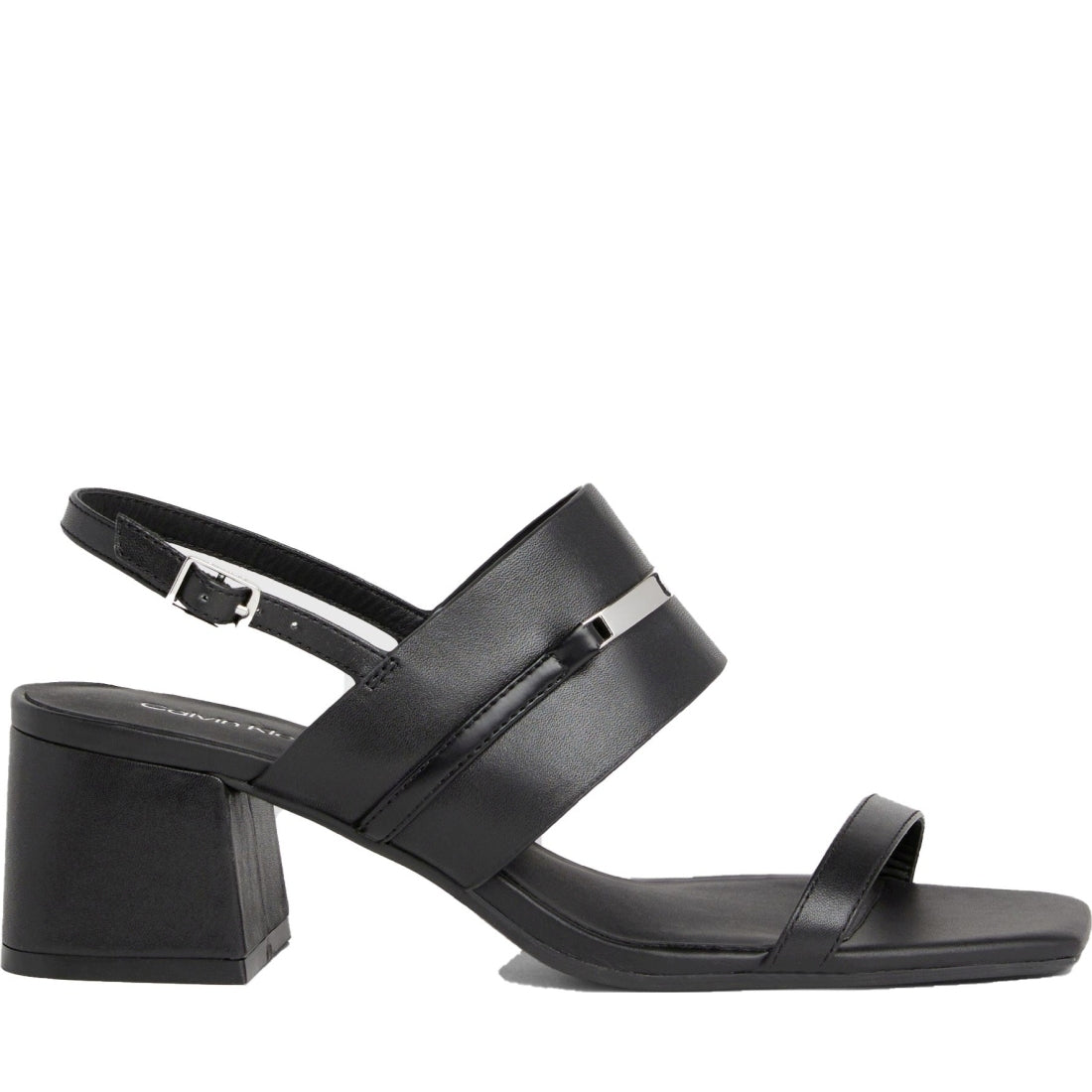 Calvin Klein womens black heel sandal 45 bar | Vilbury London