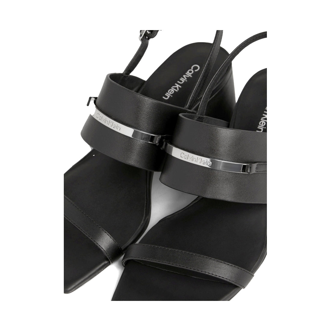 Calvin Klein womens black heel sandal 45 bar | Vilbury London