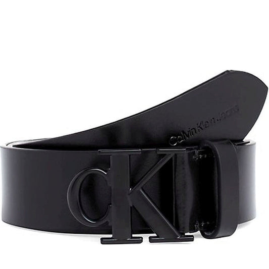 Calvin Klein Jeans womens black round belt 30mm | Vilbury London