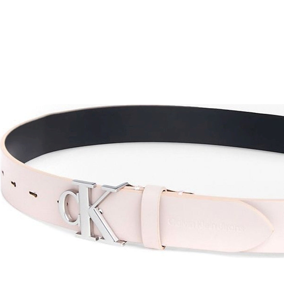 Calvin Klein Jeans womens pale conch round belt 30mm | Vilbury London