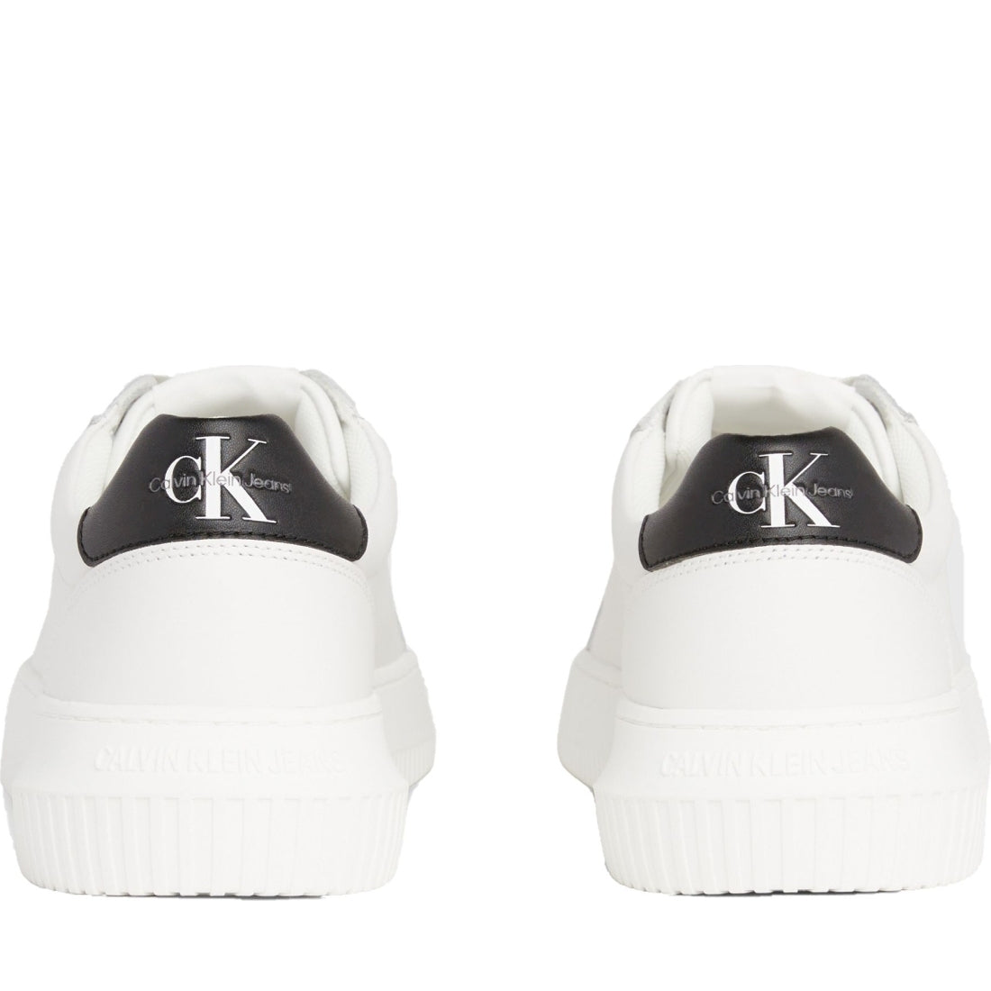 Calvin Klein Jeans mens white, black chunky cupsole leisure trainers | Vilbury London